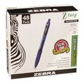 Pens | Zebra ZEB22248 Z-Grip Ballpoint Pen, Retractable, Medium 1 mm, Blue Ink, Blue/Clear Barrel, 48/Pack image number 2