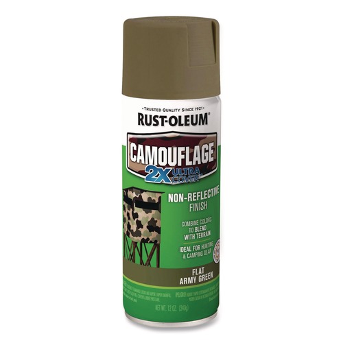 Office Jansan | Rust-Oleum 279176 12 oz. Aerosol Can Camouflage Spray Paint - Flat Army Green image number 0