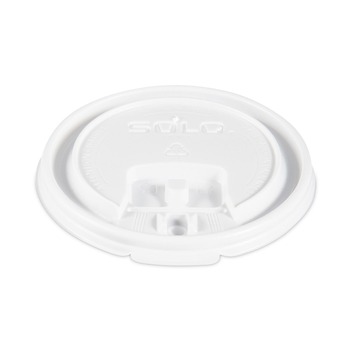 TABLETOP AND SERVEWARE | SOLO LB3081-00007 Lift Back and Lock Tab Lids for 8 oz. Cups - White (100/Sleeve, 10 Sleeves/Carton)