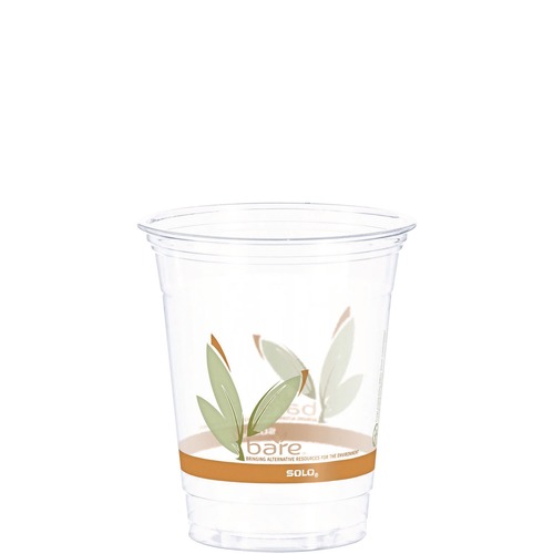 Cups and Lids | Dart RTP12BARE 12 oz. to 14 oz. Bare Eco-Forward RPET Leaf Design Squat Cold Cups - Clear (50/Pack) image number 0