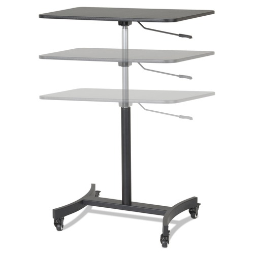 Cleaning & Janitorial Supplies | Victor DC500 30.75 in. x 22 in. x 29 in. to 44 in. High Rise Collection Mobile Adjustable Standing Desk - Black image number 0