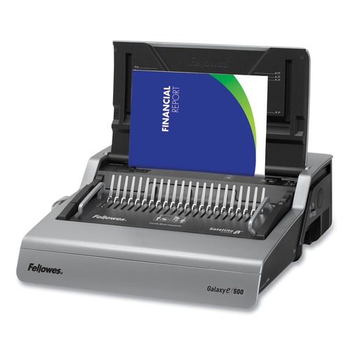 | Fellowes Mfg Co. 5218301 Galaxy 500 Electric Comb Binding System, 500 Sheets, 19 5/8x17 3/4x6 1/2, Gray image number 0