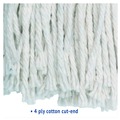 Cleaning & Janitorial Supplies | Boardwalk BWK224CCT 24 oz. Cotton Premium Cut-End Wet Mop Heads - White (12/Carton) image number 9