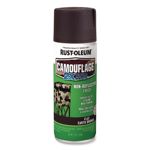 Painting | Rust-Oleum 279178 12 oz. Aerosol Can Camouflage Spray Paint - Flat Earth Brown image number 0