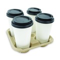Cups and Lids | Boardwalk BWK4CUPCARRIER Four Cup Carrier Tray for 8 - 32 oz. Cups - Kraft (300/Carton) image number 5