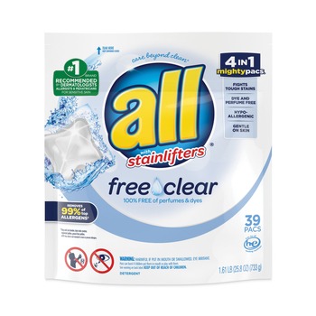 Dial Mighty Pacs Free and Clear Super Concentrated Laundry Detergent (6/Carton)
