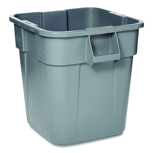 Cleaning Carts | Rubbermaid Commercial FG352600GRAY 28 Gallon Polyethylene Square Brute Container - Gray image number 0