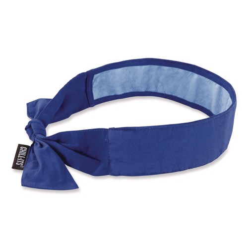 Cooling Gear | Ergodyne 12567 Chill-Its 6700CT One Size Fits Most Cooling Bandana PVA Tie Headband - Solid Blue image number 0