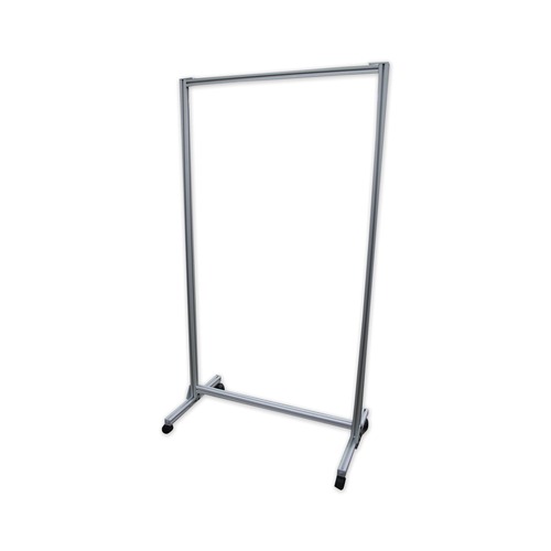 Safety Equipment | Ghent CMD7438-A 38.5 in. x 23.75 in. x 74.19 in. Aluminum Acrylic Mobile Divider - Clear image number 0