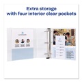 Office Jansan | Avery 17030 3 Slant Rings 3 in. Capacity 11 in. x 8.5 in. Durable View Binder with DuraHinge - White (4/Pack) image number 4