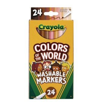 Crayola Colors of the World Fine Bullet Tip Washable Markers - Assorted Colors (24/Pack)
