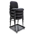 Office Jansan | Alera ALESCCART 320 lbs. Capacity 22.44 in. x 22.44 in. x 3.93 in. Metal Stacking Chair Dolly - Black image number 4