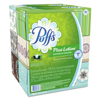 Puffs 2-Ply Plus Lotion Facial Tissue - White (24/Carton)