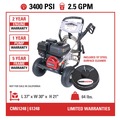 Pressure Washers | Simpson 61248 Clean Machine 2.5 GPM 3400 PSI CRX Engine Gas Pressure Washer image number 14