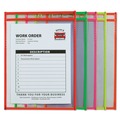 C-Line 43910 75 in. Assorted 5 Colors 9 in. x 12 in. Stitched Shop Ticket Holders - Neon  (25/Box) image number 2