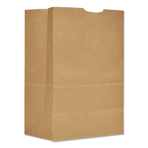 Cleaning & Janitorial Supplies | Ross & Wallace Paper Products 110415 12 in. x 7 in. x 17 in. 75 lbs. Capacity 1/6 BBL Grocery Paper Bags - Kraft (400/Bundle) image number 0