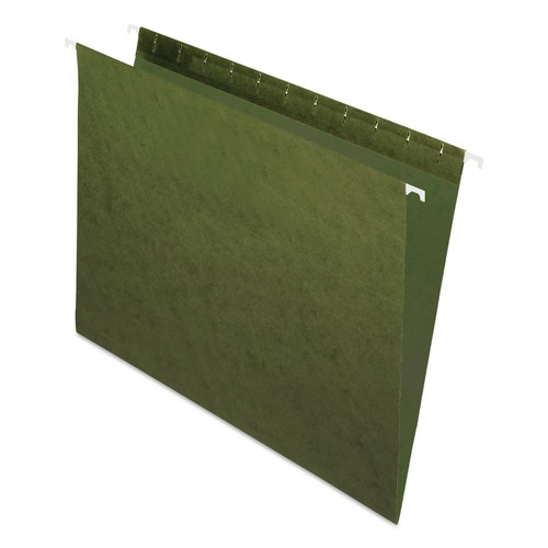 Office Jansan | Pendaflex 81600 Letter Size Straight Tabs Hanging Folders - Standard Green (25/Box) image number 0