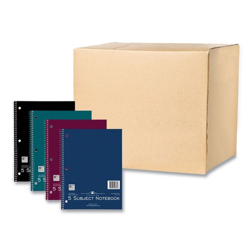 Notebooks & Pads | Roaring Spring 10381 10.5 in. x 8 in. 180-Sheets 5-Subject Medium/College Rule Subject Wirebound Notebook - Assorted Cover Colors (12/Carton) image number 0