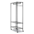 Office Jansan | Alera ALEGR364818BL 48 in. W x 18 in. D x 75 in. H 40 Garments Wire Shelving Garment Rack - Black image number 2
