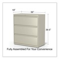  | Alera 25488 36 in. x 18.63 in. x 40.25 in. 3 Legal/Letter/A4/A5 Size Lateral File Drawers - Putty image number 6