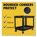 Utility Carts | Rubbermaid Commercial FG9T6700BLA 2 Shelves Plastic 500 lbs. Capacity 24 in. x 40 in. x 31.25 in. Service/Utility Carts - Black image number 7