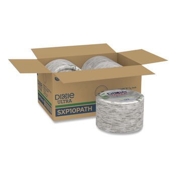 Dixie Pathways Soak Proof Shield Heavyweight 10-1/8 in. Paper Plates - Green/Burgundy (125/Pack)