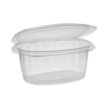 Pactiv Corp. YCA910320000 EarthChoice 32 oz. Recycled PET Hinged Container - Clear (280/Carton)
