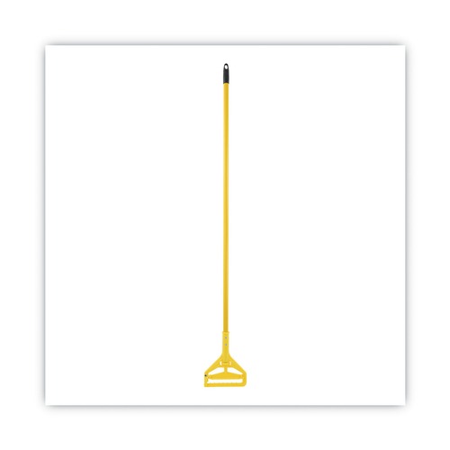 Mops | Boardwalk BWK620 60 in. Quick Change Side-Latch Plastic Mop Head Aluminum Handle - Yellow image number 0