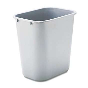 Rubbermaid Commercial 7-Gallon Rectangular Deskside Wastebasket - Gray