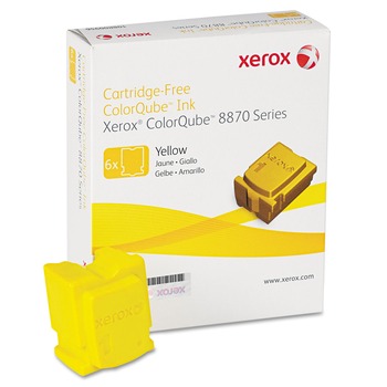 Xerox 108R00952 ColorQube 8870 Series 17300 Page Yield Solid Ink Sticks - Yellow (6/Box)