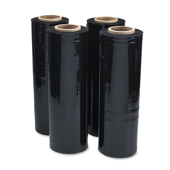 Universal UNV62120 4-Piece/Carton 80-Gauge 18 in. x 1500 ft. Roll Stretch Film - Black