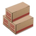 Storage Accessories | PM Company 61001 8.5 x 4.38 x 3.63 Corrugated Cardboard Coin Storage with Denomination Printed On Side - Red (50/Carton) image number 1