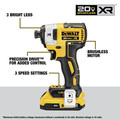 Dewalt DCK248D2 20V MAX XR Brushless Lithium-Ion 1/2 in. Cordless Drill Driver and 1/4 in. Impact Driver Combo Kit with (2) Batteries image number 8