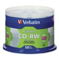  | Verbatim 95159 700 MB/80 min. Printable Spindle 4X CD-RW Discs - Silver (50/Pack) image number 0