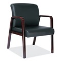 Labor Day Sale! Save $30 off $199! | Alera ALERL4319M Reception Lounge WL Series 24.21 in. x 24.8 in. x 32.67 in. Guest Chair - Black Seat/Back, Mahogany Base image number 0
