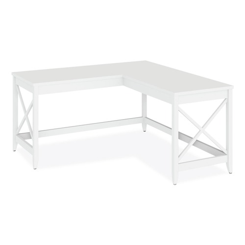 Office Desks & Workstations | Alera ALEWSF5959WT 58.27 in. x 58.27 in. x 29.53 in. L-Shaped Farmhouse Desk - White image number 0