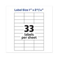 Mothers Day Sale! Save an Extra 10% off your order | Avery 05311 1 in. x 2.81 in. Copier Mailing Labels - Clear (33/Sheet, 70 Sheets/Pack) image number 5
