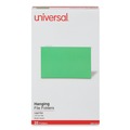 Office Jansan | Universal UNV14217EE 1/5 Cut Tab Legal Size Deluxe Color Hanging File Folders - Bright Green (25/Box) image number 1