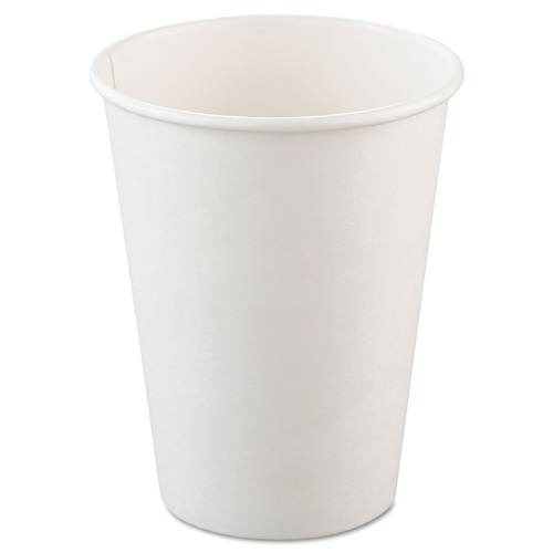 Cups and Lids | SOLO 412WN-2050 12 oz. Single-Sided Poly Paper Hot Cups - White (1000/Carton) image number 0