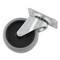 Jobsite Accessories | Rubbermaid Commercial FG1011L20000 4 in. Wheel Swivel Mount Plate Non-Marking Plate Casters - Black/Gray/Silver image number 0