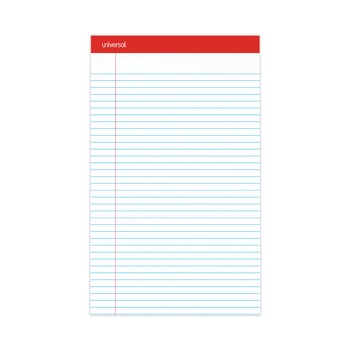 Universal M9-45000 8.5 in. x 14 in. 50 Sheets, Wide/Legal Rule, Perforated Ruled Writing Pads - White (1-Dozen)