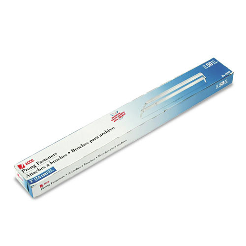 Office Jansan | ACCO A7070723H 3 in. Capacity 8.5 in. Center to Center Premium Two-Prong Paper Fastener Base and Compressor Sets - Silver (50/Box) image number 0