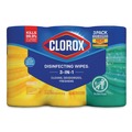 Hand Wipes | Clorox 30208 7 in. x 8 in. 1-Ply Disinfecting Wipes - Fresh Scent/Citrus Blend, White (75/Canister, 3 Canisters/Pack) image number 1