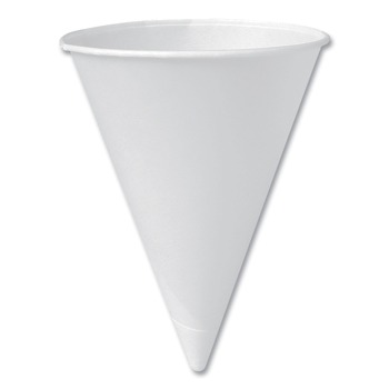 Dart 6RB-2050 6 oz Bare Treated Paper Cone Water Cups - White (200/Sleeve, 25 Sleeves/Carton)