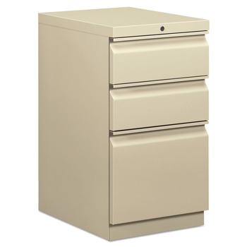 HON 15 in. x 20 in. x 28 in. 3-Drawer Mobile Box/Box/File Pedestal - Putty