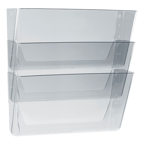 Office Jansan | Storex 70229U06C 16 in. x 4 in. x 14 in. 3 Sections Wall Legal File - Clear (3/Pack) image number 0