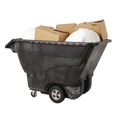 Trash Cans | Rubbermaid Commercial FG9T1500BLA 1250 lbs. Capacity Rectangular Structural Foam Tilt Truck - Black image number 3