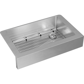 Elkay ECTRUF30179RC (1-Kit) Crosstown 35-7/8 in. x 20-1/4 in. x 9 in. 18-Gauge Stainless Steel Single Bowl Farmhouse Sink Kit