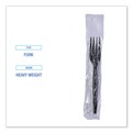 Cutlery | Boardwalk BWKFORKHWPSBIW Heavyweight Wrapped Polystyrene Plastic Fork Cutlery - Black (1000/Carton) image number 6