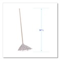 Mops | Boardwalk BWK120C Handle/Deck Mops with No. 20 Head and 54 in. Handle - White Cotton Head/Natural Wood Handle (6/Carton) image number 6